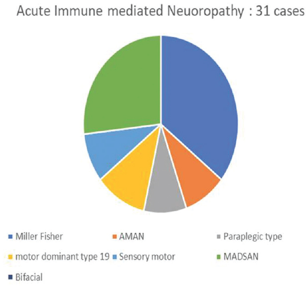 Acute inflammatory demyelinating polyneuropathy subtype distribution